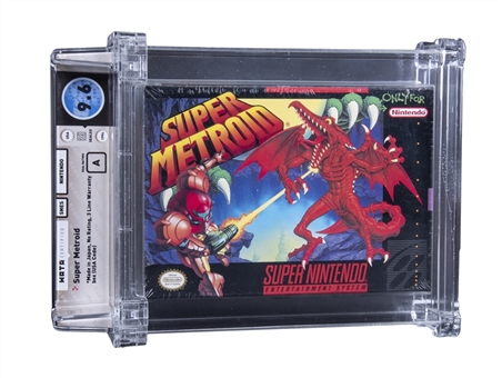 1994 SNES Super Nintendo (USA) "Super Metroid" Sealed Video Game - WATA 9.6/A